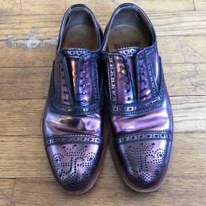 John Fluevog Brandenburg Metallic Pink Oxfords
